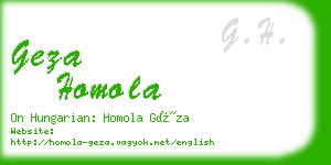geza homola business card